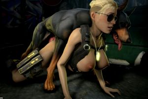 Cassie Cage And A Doberman