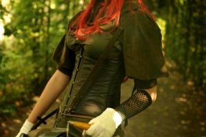 Redhead steampunk girl with a gun. What could be better?